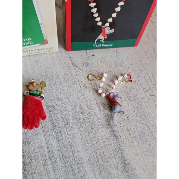 Hallmark miniature Mouse variety ornament set popper gardening - Picture 3 of 6